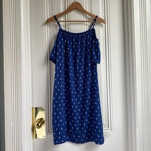 Old Navy Blue Exposed Shoulder Summer Dress